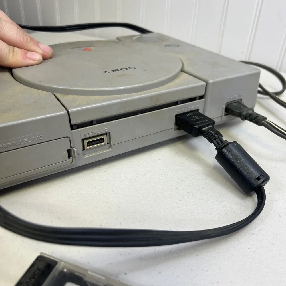 Sony PS 1 PS1 Console (SCPH-7501) Gray System With 3 Memory Cards Needs Work
